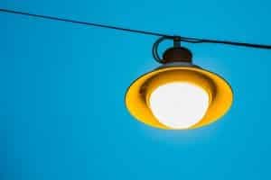Close-up of a bright LED bulb