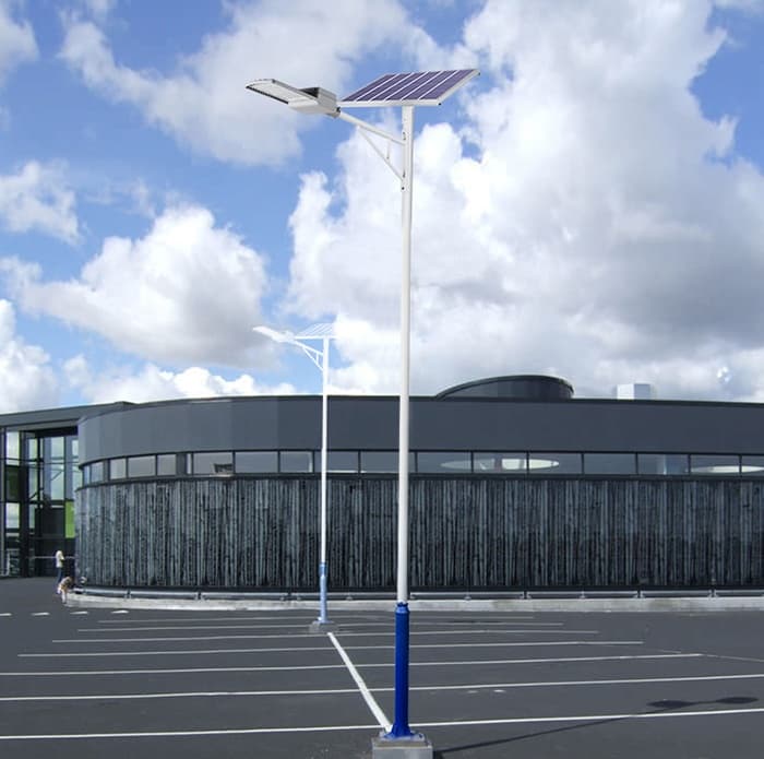 Solar panel powering a security camera and WiFi equipment at a remote site